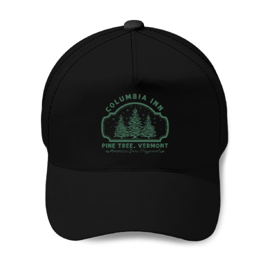 Columbia Inn Pine Tree Vermont White Christmas Baseball Caps
