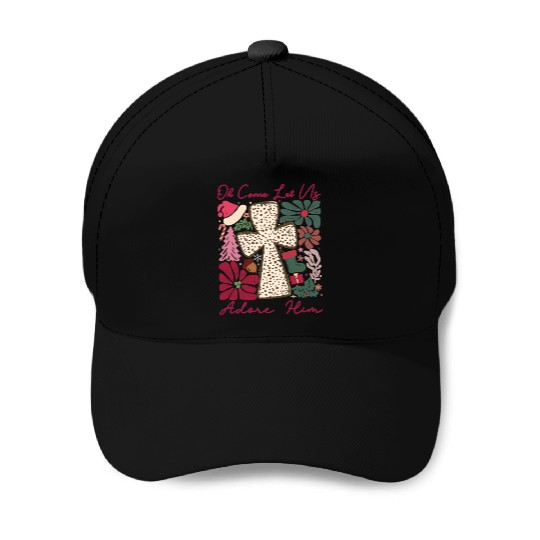 Oh Come Let Us Adore Him Funny Chrismas Jesus Baseball Caps