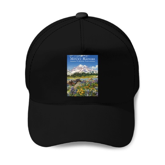 Mount Rainier Paradise Meadows Baseball Caps