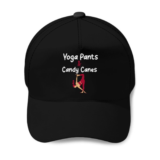 Yoga Pants & Candy Canes Christmas Yoga Baseball Caps