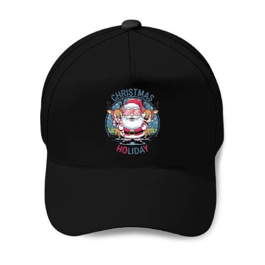 Christmas Holiday Magic – Cute Santa and Reindeer Baseball Caps