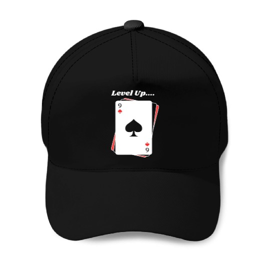 BLACK Men Baseball Caps For Game Card lovers - LEVEL UP