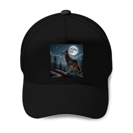 animal wolf Baseball Caps