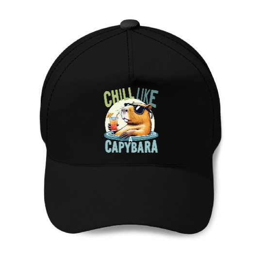 gift idea funny quote zen design Capybara Baseball Caps