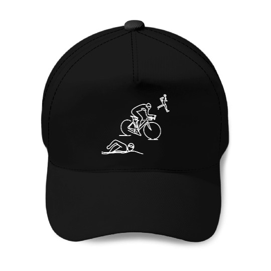 Swim Bike Run Baseball Caps