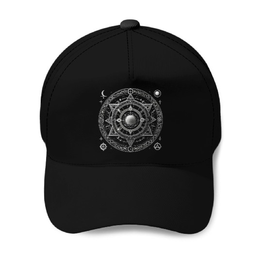 Cosmic Mandala Design Baseball Caps
