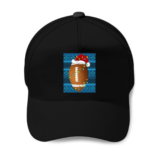 Rugby Christmas Lights Baseball Caps