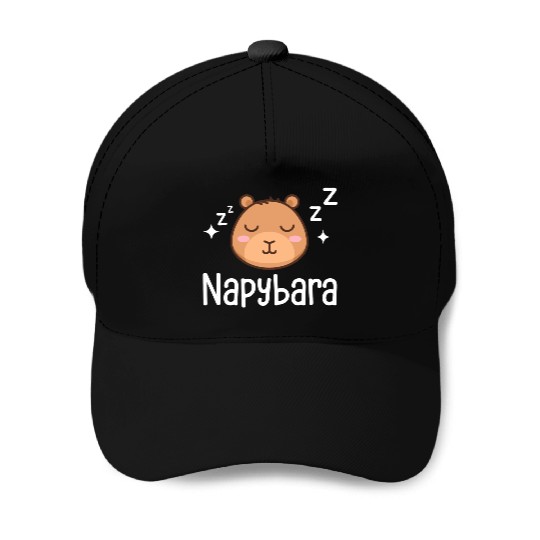 Napybara Sleepy Cute Capybara Sleeping Nap Lover Baseball Caps