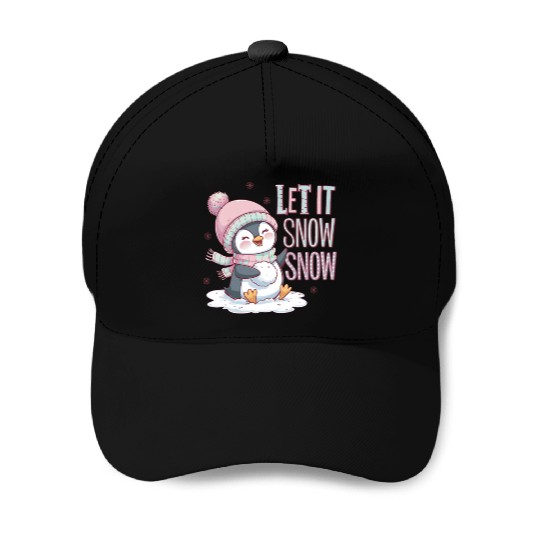 Let It Snow Snow, Christmas Snowman Baseball Caps