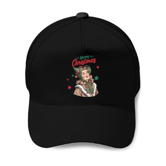 Merry Christmas Santa, Retro Christmas Baseball Caps
