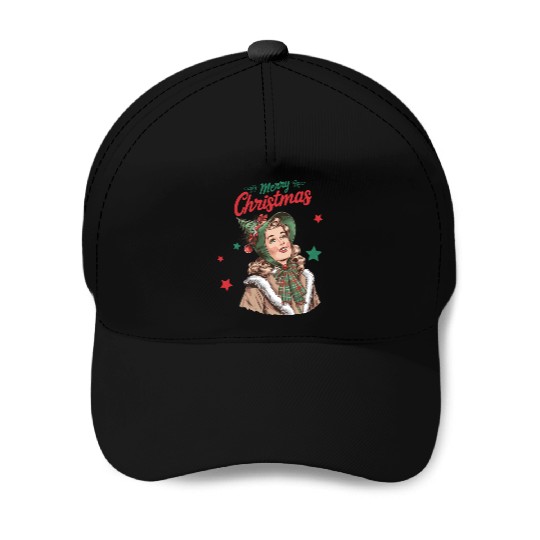 Merry Christmas Santa, Retro Christmas Baseball Caps