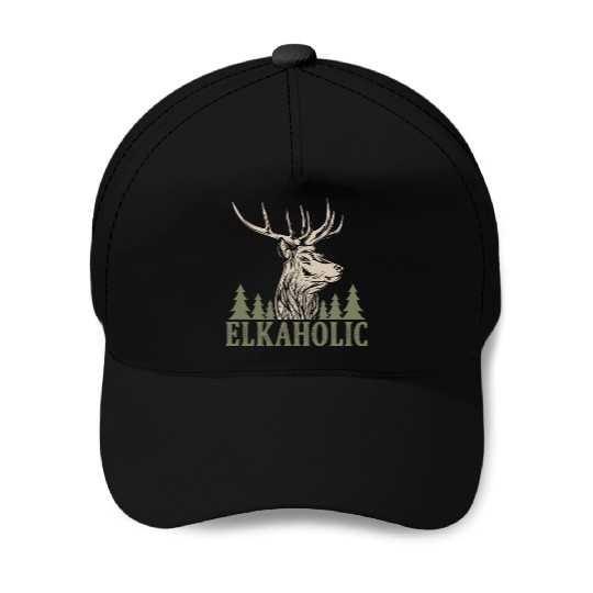 Elk Hunting Elkaholic Hunters Baseball Caps