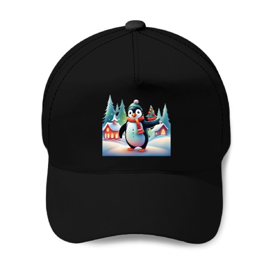 Christmas Merry Christmas For Gift Penguin Snowman Baseball Caps