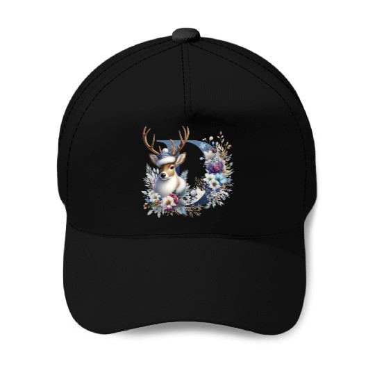 funny christmas deer Baseball Caps