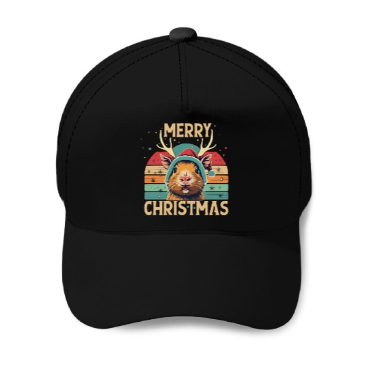 Funny Guinea Pig Christmas Reindeer Baseball Caps