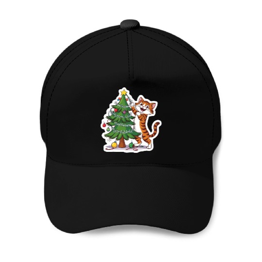 Climbing the Christmas Spirit Baseball Caps