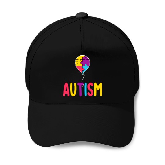 Autism Awareness Balloon - Spread Love and Support Baseball Caps