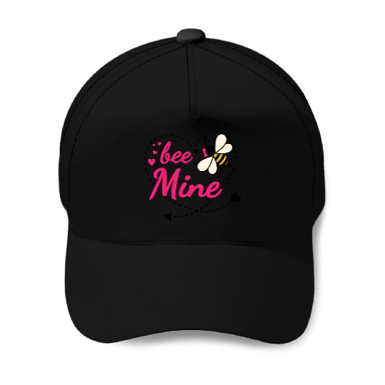 Bee Mine Valentine Baseball Caps