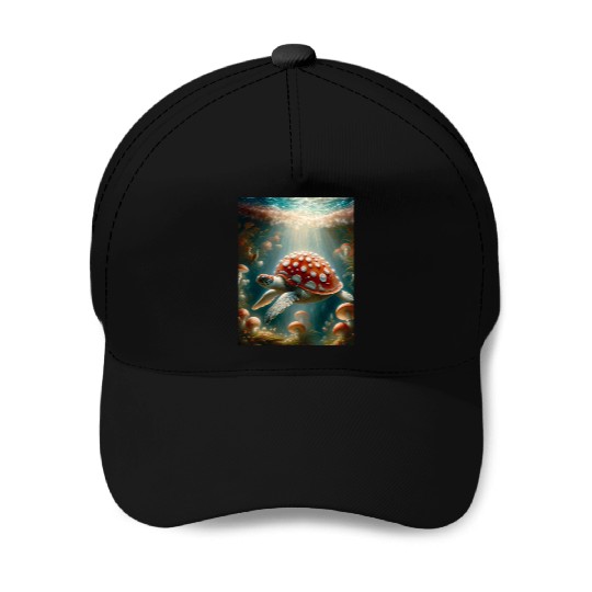 Amanita the Turtle Baseball Caps