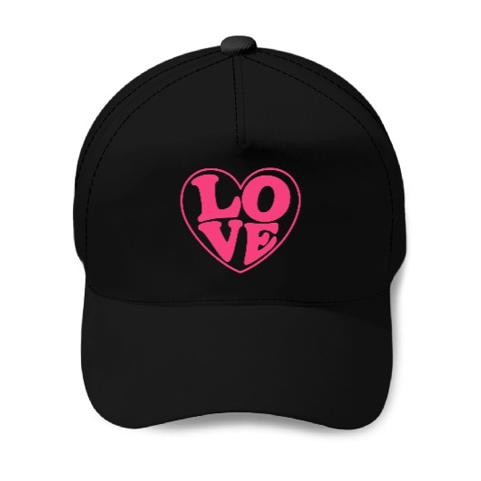 Love Valentine, Valentines, Valentines Day, Retro Baseball Caps