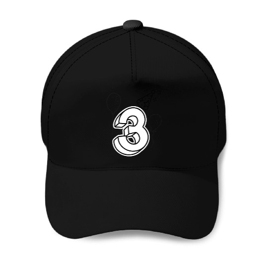 Coloring Baseball Caps: Number 3 – Creative Birthday Fun