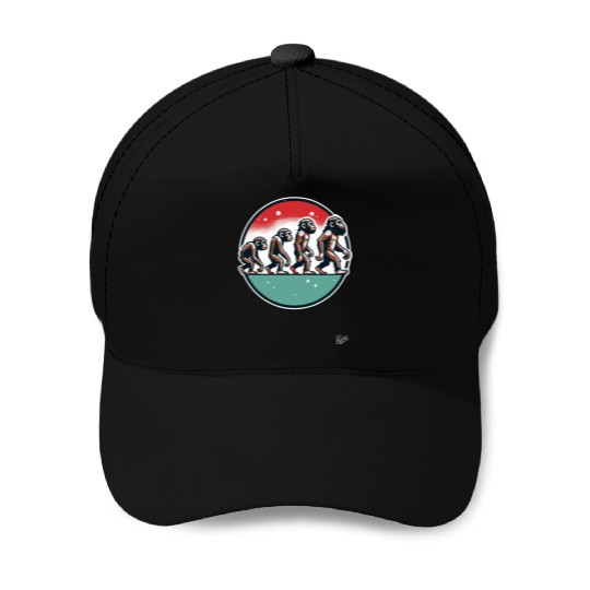 Monkey Evolution Baseball Caps