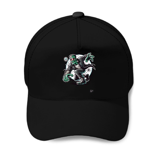 The Green One-Eyed Cyclops Monster Baseball Caps