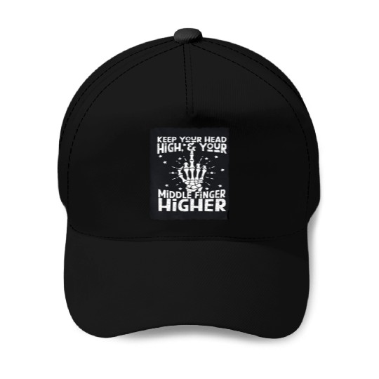 Middle Finger Higher Baseball Caps