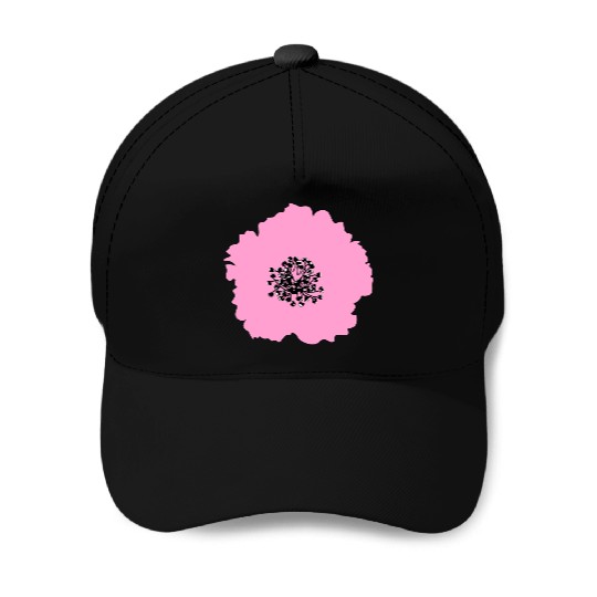 Elegant Pink Hibiscus Flower Design Baseball Caps
