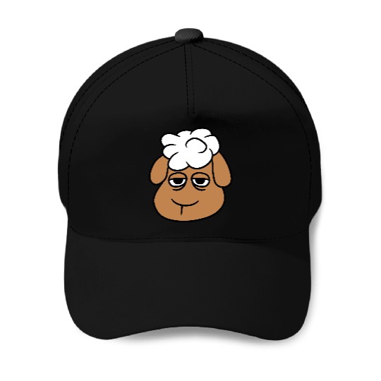Sheep Tired Bored Empty Look Head Face Unhappy Sad Baseball Caps