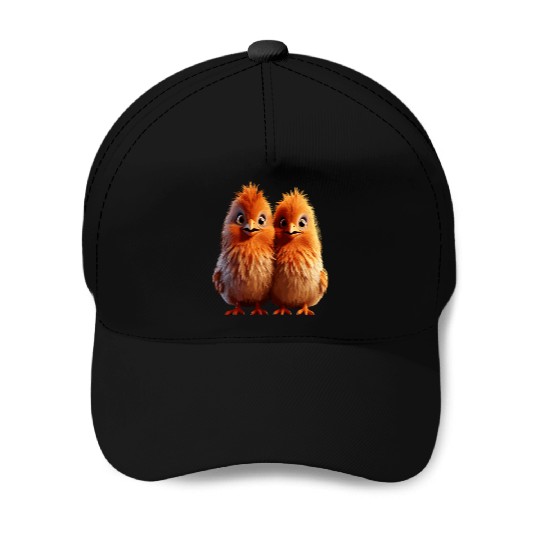 perfect match Adorable Chick Pair Cartoon Baseball Caps