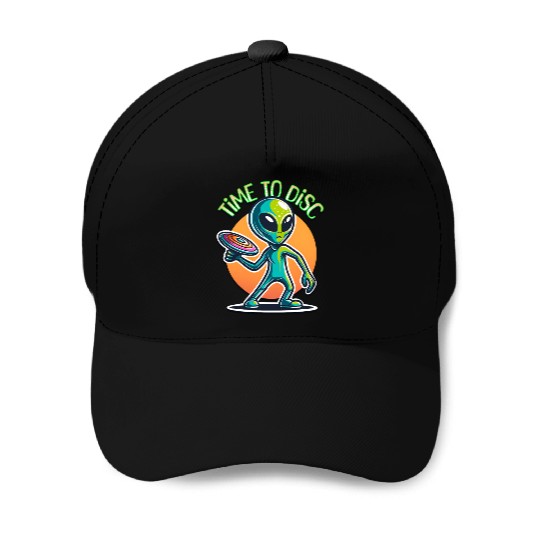 Alien Disc Golf | Retro Extraterrestrial Baseball Caps