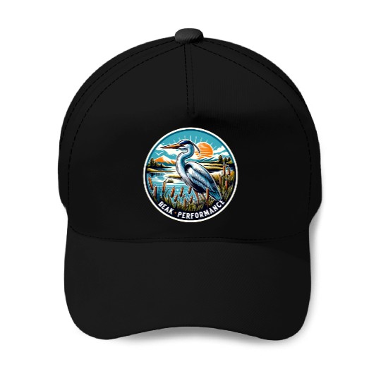 Great Blue Heron Beak Performance Retro Baseball Caps