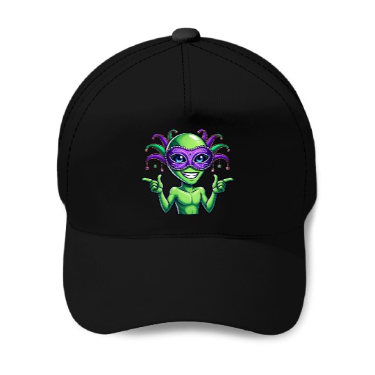 Mardi Gras Alien Cartoon Veggie Fun Baseball Caps