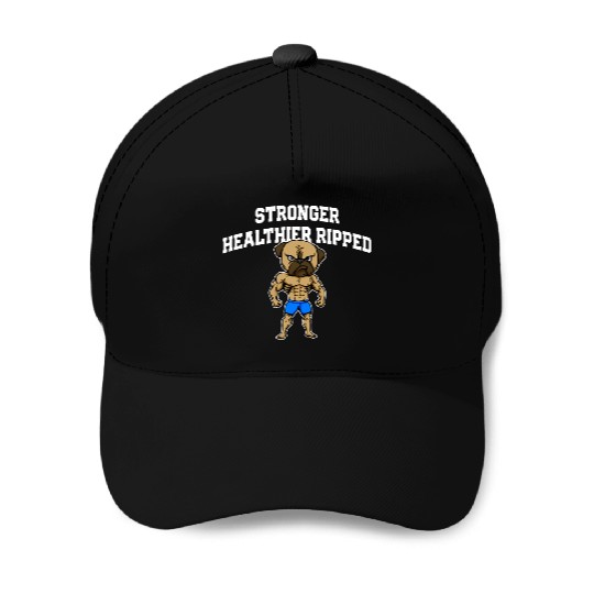 Stronger Healthier Ripped Funny Workout Humor Gym Baseball Caps