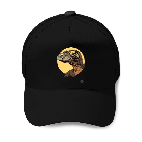 Realistic Komodo Dragon Portrait Baseball Caps