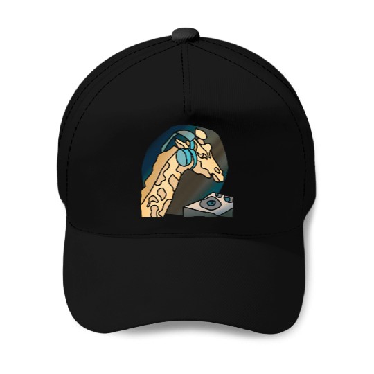 Street Retro Giraffe with Headphones | funny Baseball Caps