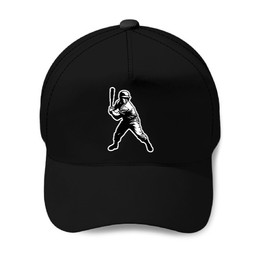 Baseball Player Black And White Baseball Caps
