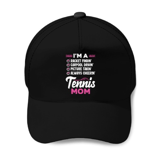 Tennis Mom Racket Findin' Carpool Drivin' Baseball Caps