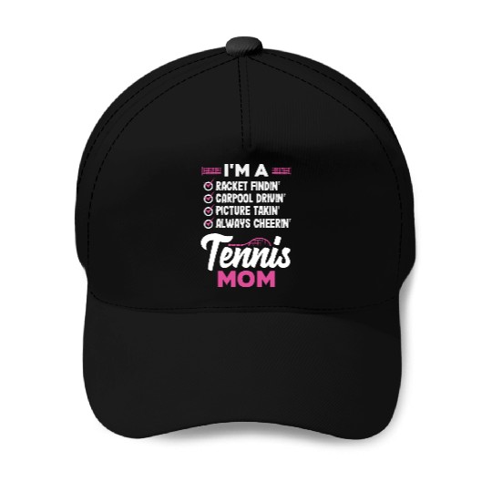 Tennis Mom Racket Findin' Carpool Drivin' Baseball Caps