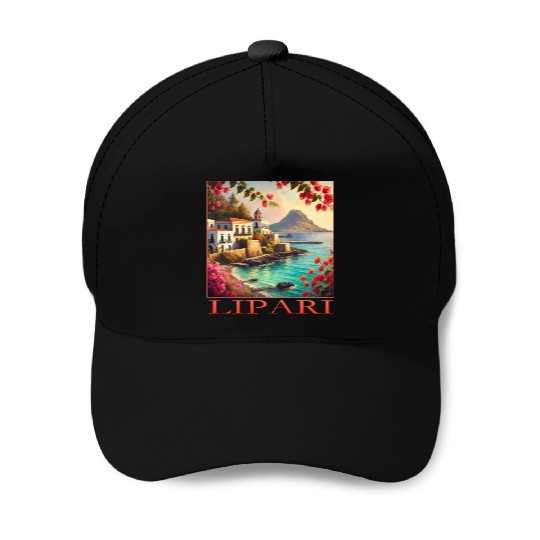 Lipari Volcano Mediterranean Terracotta Vacation Baseball Caps