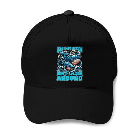 Whale Watching Leap Into Action Marine Biologist Baseball Caps