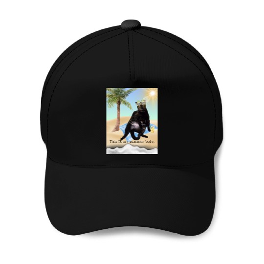 fat cat summer body Baseball Caps