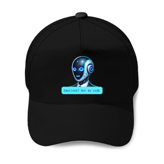 Emotions Not My Code Funny AI Robot Design Baseball Caps