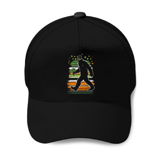 St Patricks Day Irish Sasquatch Shamrock Bigfoot Baseball Caps