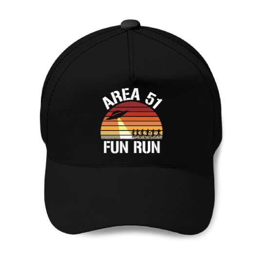 Area 51 Fun Run I Aliens UFO Roswell Alien Baseball Caps