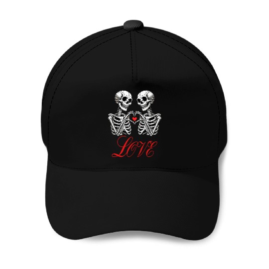 Funny Valentines Day Skeleton Baseball Caps