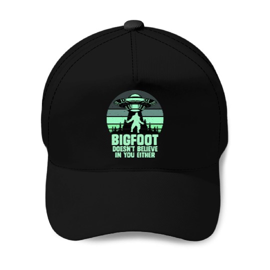 UFO-Bigfoot Yeti Sasquatch Baseball Caps