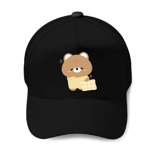 Sleepy Brown Bear Baseball Caps