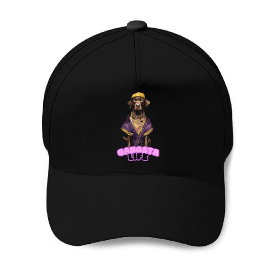 Gangsta Life Chocolate Labrador Baseball Caps